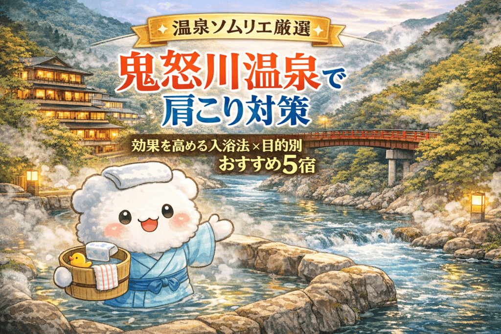 温泉ソムリエ厳選！鬼怒川温泉で肩こり対策。効果的な入浴法とおすすめ5宿の特集アイキャッチ